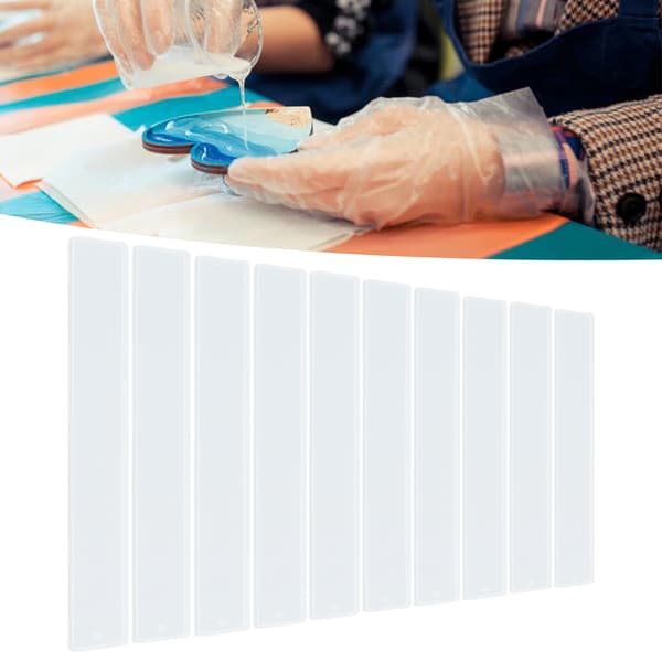 10 stk. bogmærke silikoneform genanvendelig elastisk rektangulær DIY krystal dråbelim bogmærke harpiks silikoneform