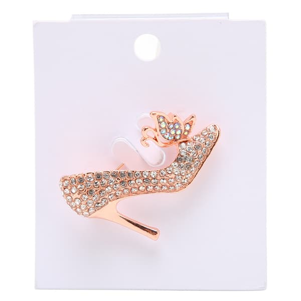 Damer Vit Stilett Glittrande Kristall Brosch Pin Chic Trendiga Modesmycken