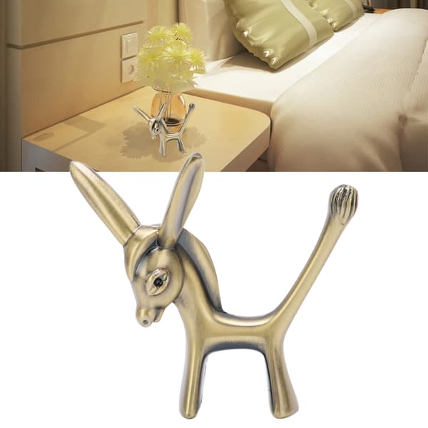 Æsel Ringholder Æselstatuette Holdbar Zinklegering Retro Stil Sikker Ring Organizer til Ringe Smykker