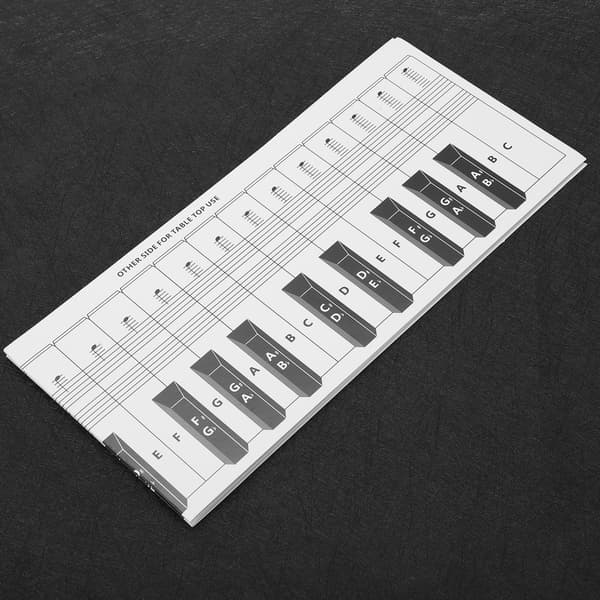 Klavertastnotation Guide 88 tangenter Øvelsesreferenceark Rulbart Coated Papir 14x122cm 1 stk