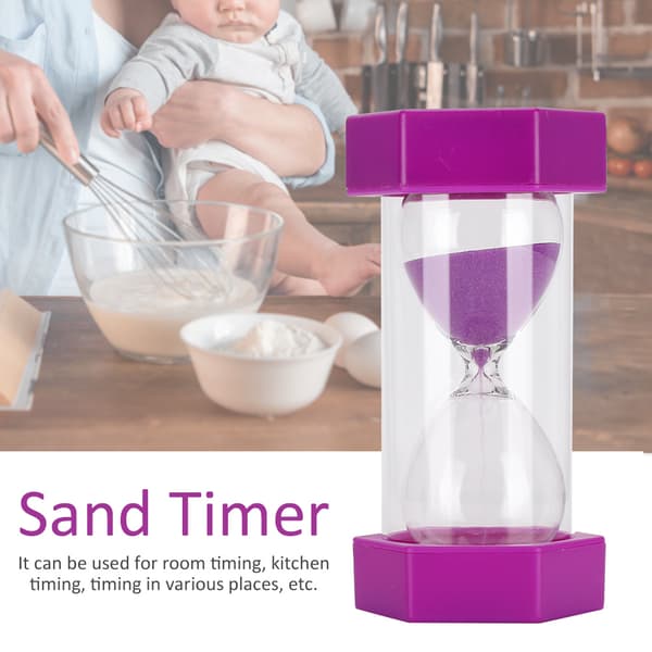 Bærbar Timeglas til Børn Hjemmekontor Sandur Sandur Timer Gave (Lilla 10 Minutter)