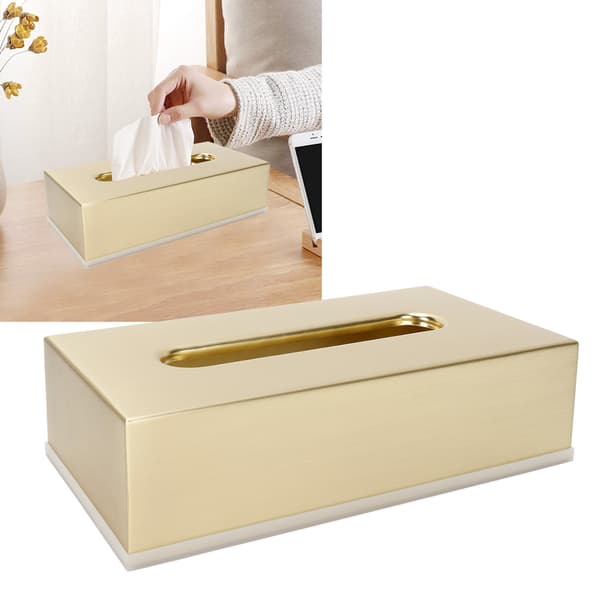 304 Rustfrit Stål Guld Rektangulær Servietholder, Innovativ Papirkasse Serviette Organizer