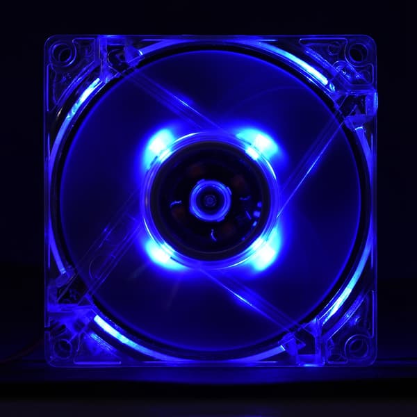 80 mm LED 12V 4-bens lydløs PC-kabinetkølerblæser til computer blå ABS 80x80x25mm 1-pak