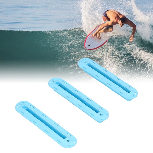 Surfbräda Fenbox Plugg Kit - 3-pack Plast Roderkanalbas med Skruvar, Blå