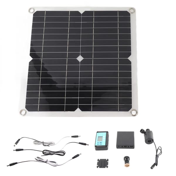 50W Solcellspumpsats 22W Fontänpump med Batterilåda Timer DC12V