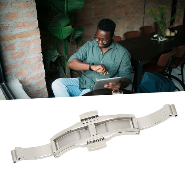 Armbåndsur Rustfrit Stål Foldbar Udløserlås Trykknap Spænde Montering 6 X 19mm / 0.2 X 0.7in