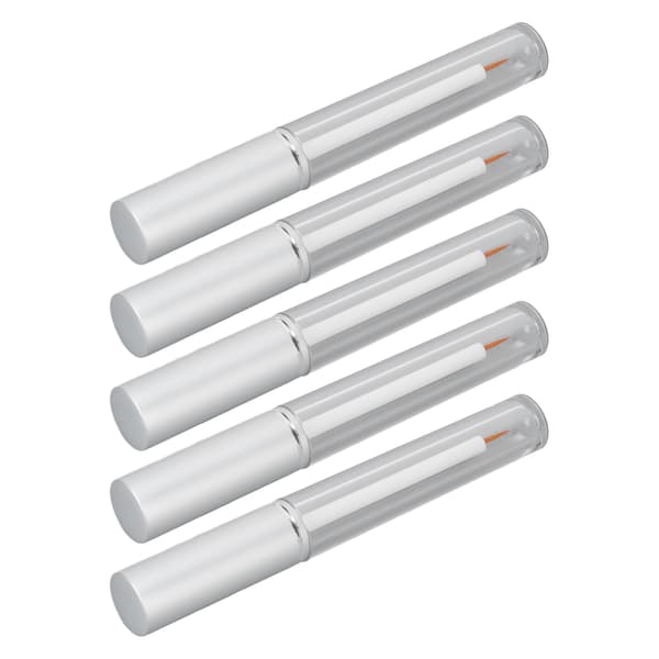 5 st 3 ml tomma mascaratuber transparent aluminiumlock tomma behållarflaskor med gummipropp för resor camping