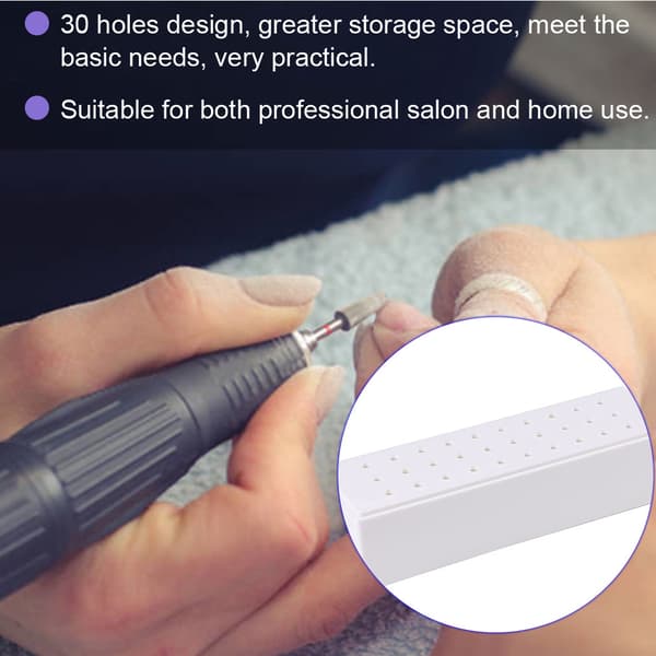 30 hullers manicure borehovedholder beholder display etui negleslibehoved opbevaringsboks