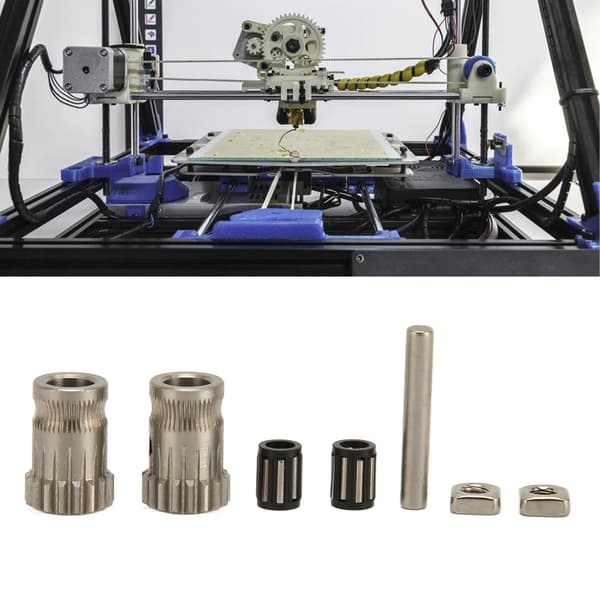 7 stk. dobbeltdrevne ekstrudergear i rustfrit stål, reservedelssæt til 3D-printer