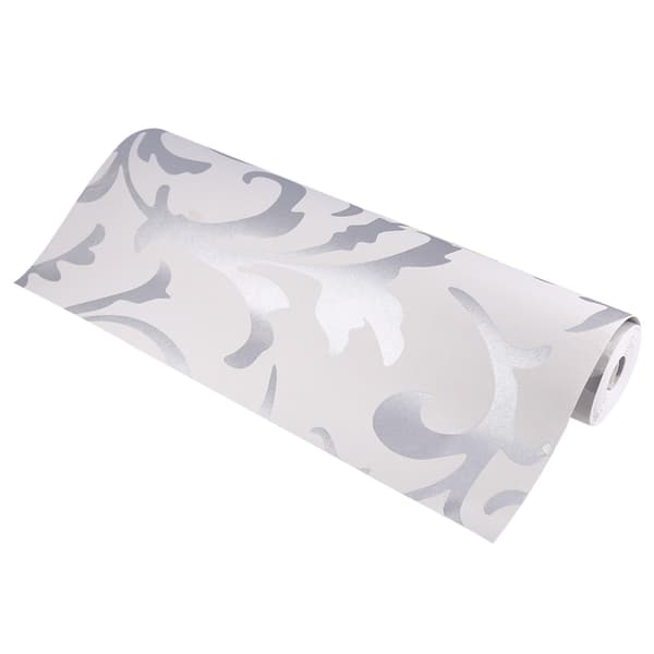 3D Präglad Nonwoven Sovrumstapet, Silver Vertikal Heminredningsrulle
