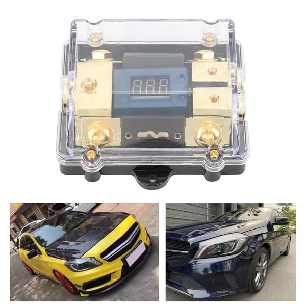 Universal bil autofuseholder 100A LED digital 1 ind 2 ud lydforstærker fuseholder