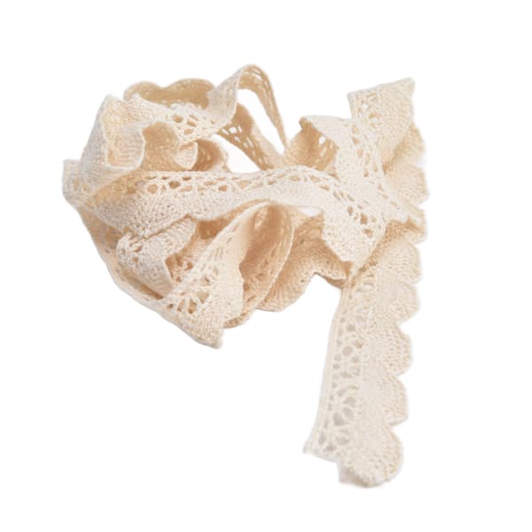 Spetsband DIY Bomullsnät 2cm Bredd 20 Yards Elegant Tyllspets för Gardin Kläder Duk Presentförpackning Beige