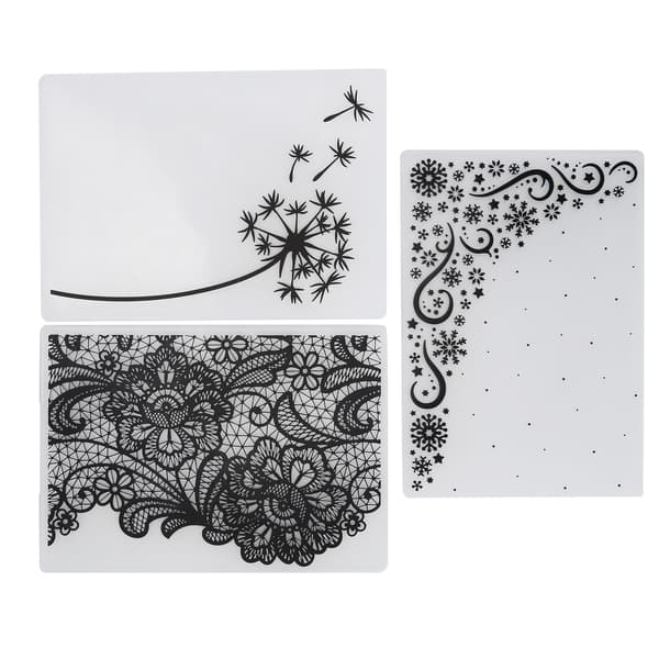 3 stk. prægefolder i plast DIY kortfremstilling scrapbooking præget skabelon papirhåndværksværktøj