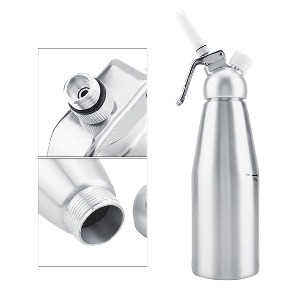 1000 ml Bærbar Flødeskumsdispenser i Aluminium, Flødeskummer til Dessert- og Kaffetopping