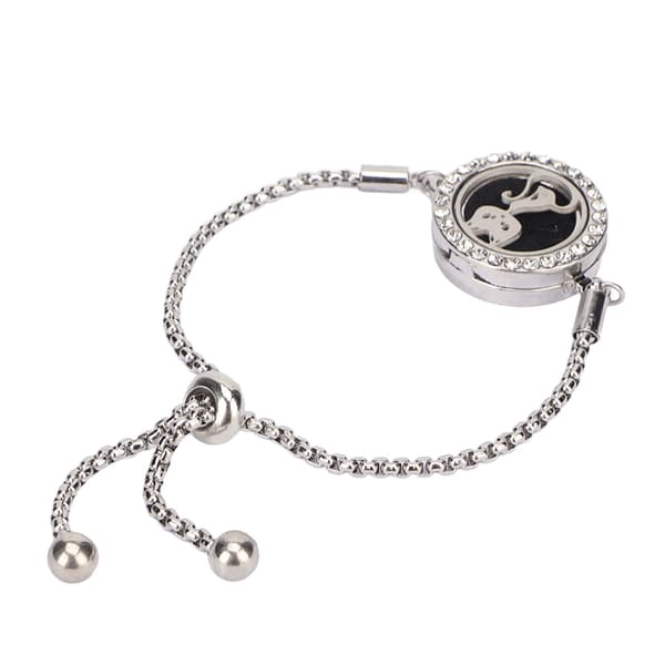 Armbånd til æteriske olier i rustfrit stål Aromaterapi Locket Justerbart armbånd til kvinder og piger