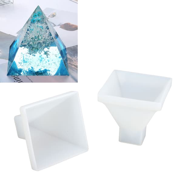 2 stk. pyramideforme DIY krystal epoxyform stor pyramide silikone håndlavet epoxyharpiksform boligindretning
