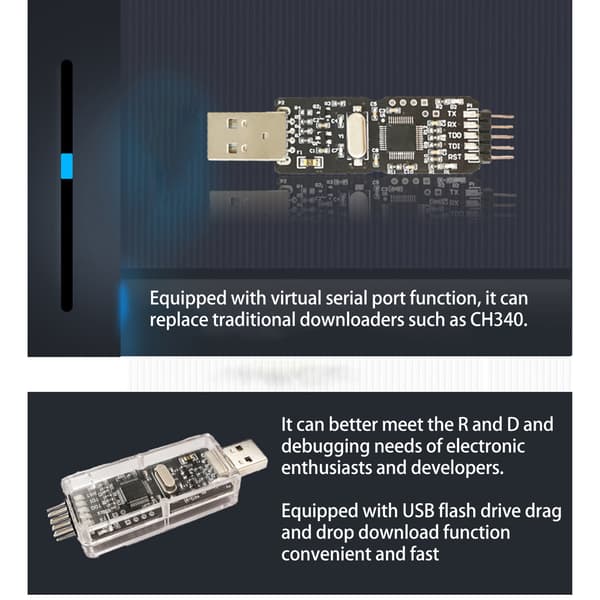 DAPLINK Open Source Debug Probe, JLINK STLINK ARM STM32 Programmer Emulator, 5V USB Interface, Intet kabel inkluderet