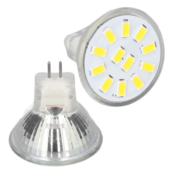 4-pack MR11 LED Spotlight Dubbelstiftbas 3W 12 lysdioder Varmvit 360° Värmeavledning