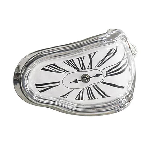 Retro Silver Smältande Klocka Skrivbordsdekoration Nyhet Tidsmätare
