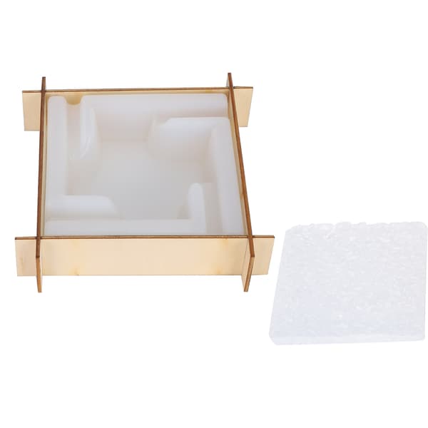 1 set askkoppsform DIY kristall epoxiform spegelyta silikon förvaringslåda + bas L