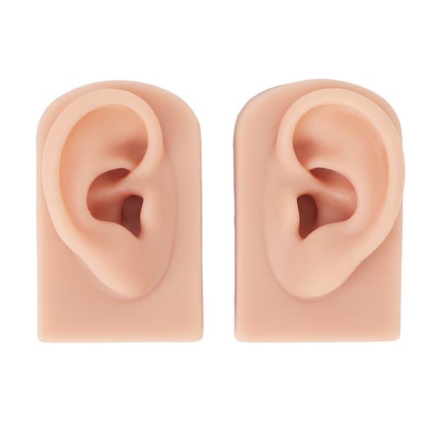 1 par silikone øremodel fleksibel blød genanvendelig simuleret menneskehud silikone piercingmodel medium hudfarve