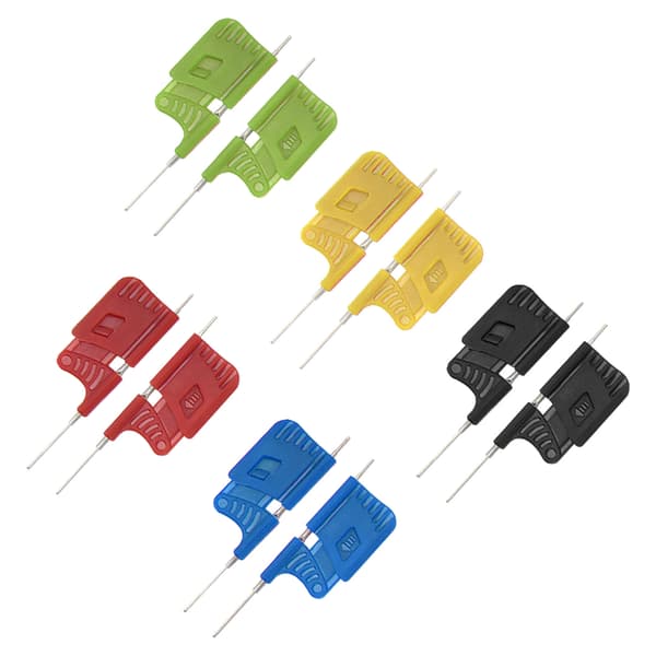 10 stk. miniature IC-testklemme med gummiring til elektroniske komponenter, SDK08