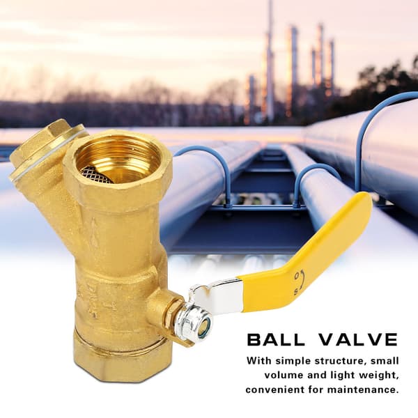 Messing Y-si kugleventil 1\" BSP DN25 indvendigt gevind til vand, gas, olie