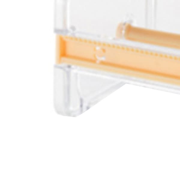 Washi Tape Dispenser Cutter Transparent 2 Serrated Bars ABS Plastic Stackable Tape Holder Dispenser til Opbevaring Gul