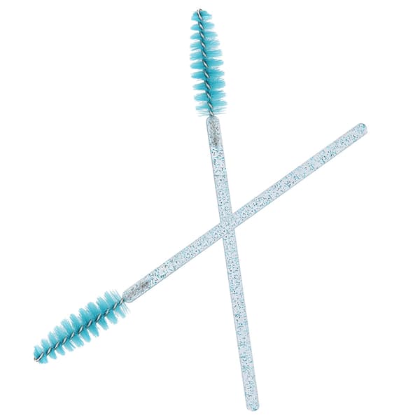 50 stk. nylon makeupbørster, mascarabørster, øjenvippebørster, engangs, bærbare børster - lyseblå