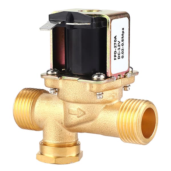 1/2\" Mässingsmagnetventil NC Vatteninlopp, 12V DC Normalt Stängd, 2-vägs