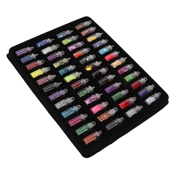 48 flaskor Flash Paljettpulver Dekoration DIY Smycken Epoxiform Verktyg
