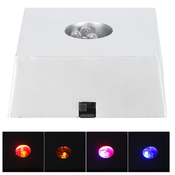 7 farverige LED-lysbase displaystander krystallampeholder lille trapezformet lysbase