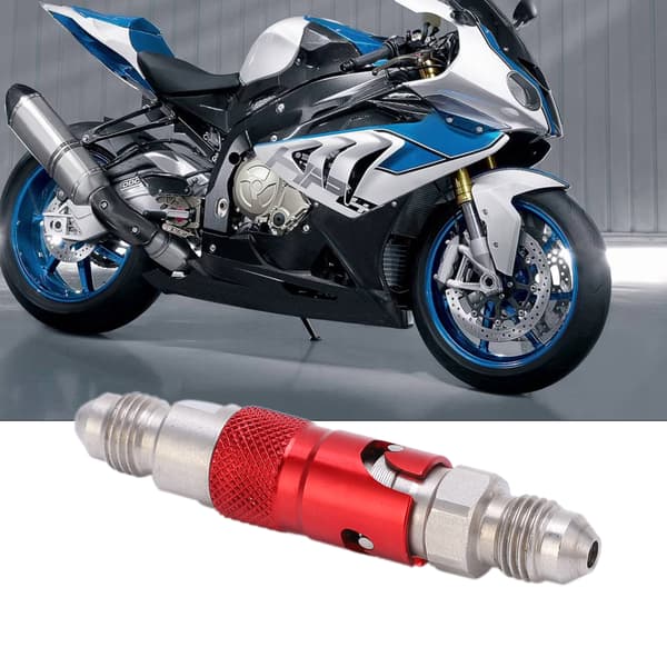 Motorcykel Bremseslange Væske Quick Release Fitting Adapter Rustfrit Stål Universal Rød