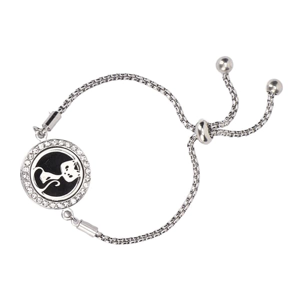 Armbånd til æteriske olier i rustfrit stål Aromaterapi Locket Justerbart armbånd til kvinder og piger