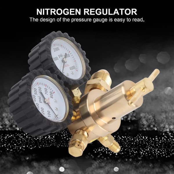Kvælstofregulator CGA580, Dobbelt Manometer, 0-800 PSI Udgang, Lufttrykskontrol