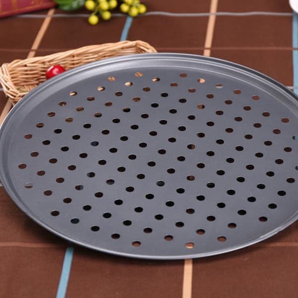 Non-Stick Pizzapanna Rund Bakplåt Stark Kolstål Ugnsform