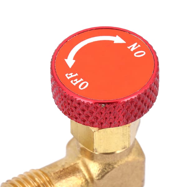 1/4''-5/16'' Messing Kølemiddelpåfyldningsventil til HVAC, R410A Slange Flowregulator