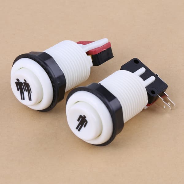 Lång Startknapp DIY Kit 1p 2P Spelare Tryckknapp för Arkadspel