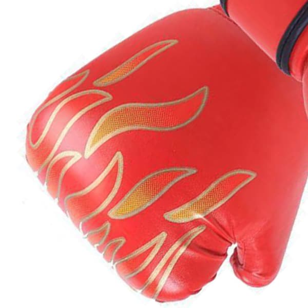 Junior Boxningshandskar för Kickboxning & Muay Thai, Förstärkta PU-läderhandskar för Tunga Säckar för Unga Boxare, Röd