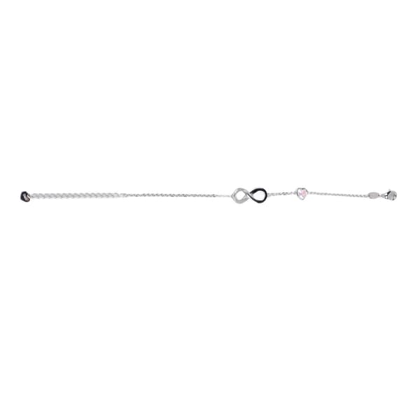 Tidlöst Infinity Heart Damarmband, Silverpläterade Koppar Initial Smycken, Klassiskt Elegant 1PC