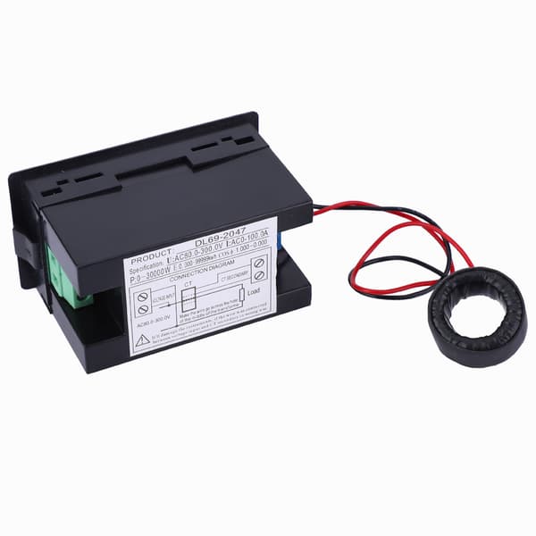 DL69-2047 5-i-1 AC Multifunktionsenergimåler, Voltmeter Amperemeter Effektfaktorovervågning (80-300V, 100A)