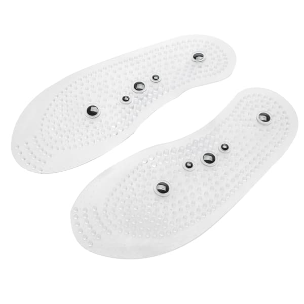 1 par magnetisk terapi hälsa transparent silikon anti-trötthet massage inläggssulor (L)