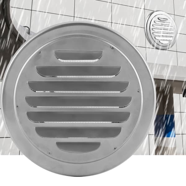 Rund flad gitterkanalventilationsdæksel i rustfrit stål til vægmontering med insektnet