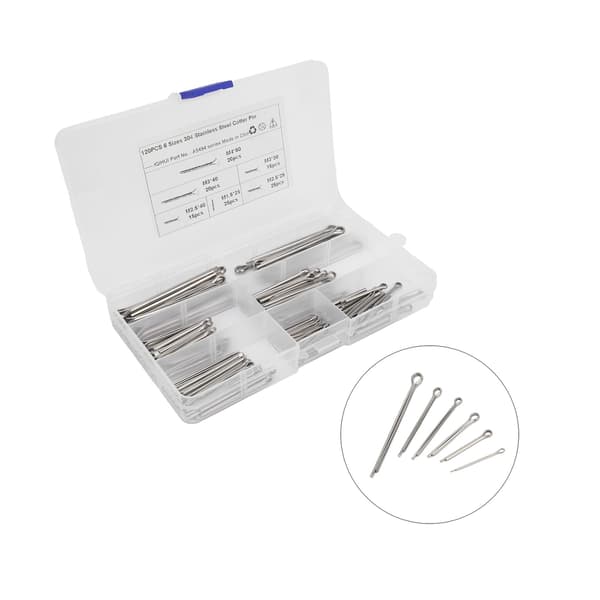 120 stk. splitstift-sortiment i rustfrit stål, 6 specifikationer, universel bilhardware