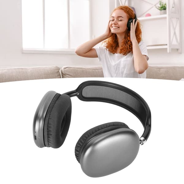Trådlöst Bluetooth Over-Ear Stereo Headset Vikbart Justerbart med Mikrofon för Resor Kontor Hemmastudier Svart 1 Set