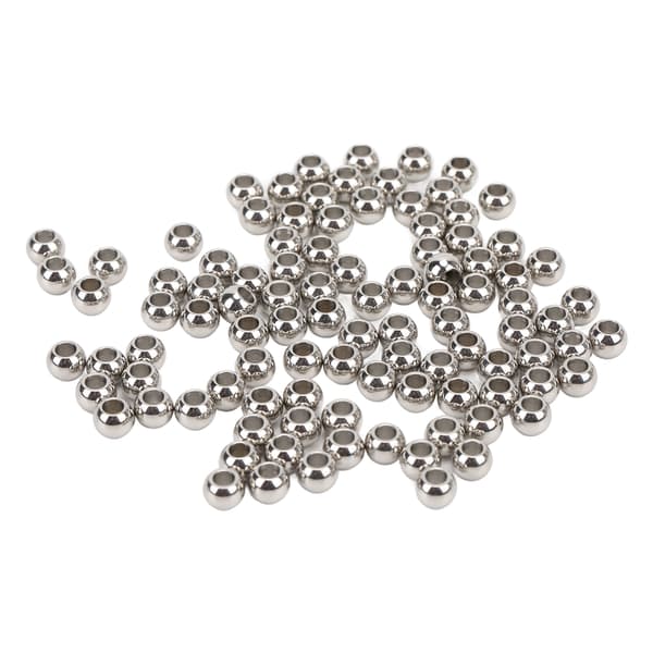 100 stk. metalperler i rustfrit stål, robuste, holdbare, blank overflade, bred anvendelse, smykkeperler til øreringe, halskæder