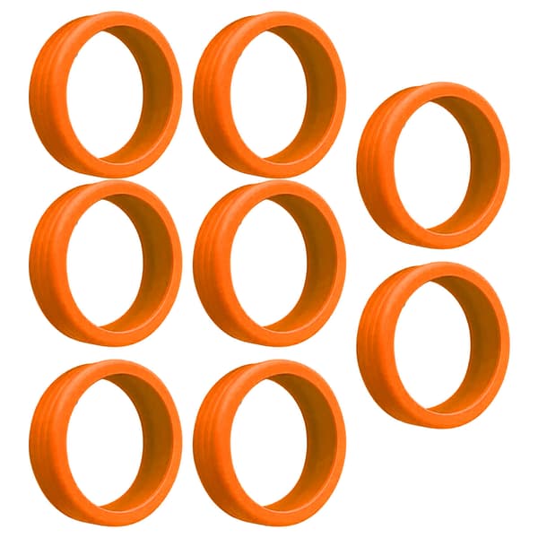 8-pack bagagehjulsskydd i silikon, stötsäkra, brusreducerande resväskhjulsskydd, orange