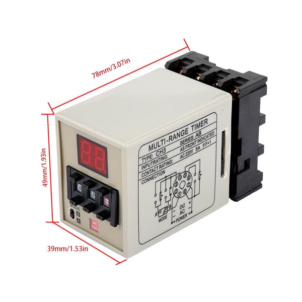 AH3-DM AC 220V Dual Mode Fördröjningsrelä, 0.01S-99H LED-display