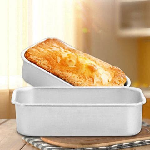 Rektangulær brødform - 2-pak - Bageform i aluminium til kage, farsbrød, is og lasagne - Ovnfast bageudstyr