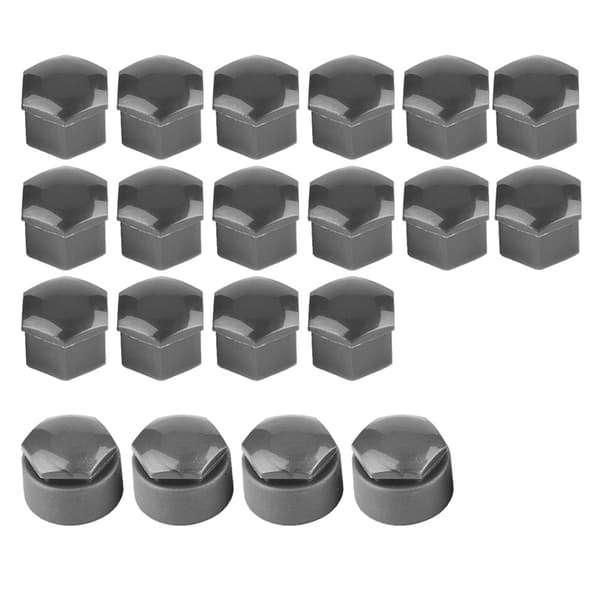 20 st 17 mm mutter bilhjul bilnav skruvskydd stöldskyddskåpa grå